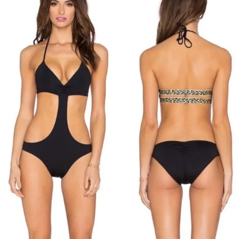 Black Cutout One Piece Swimsuit